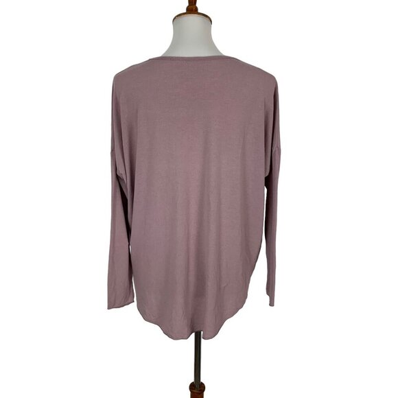 Altar’d State Small Pink Long Sleeve V Neck Stretchy Feminine Top - Picture 3 of 5